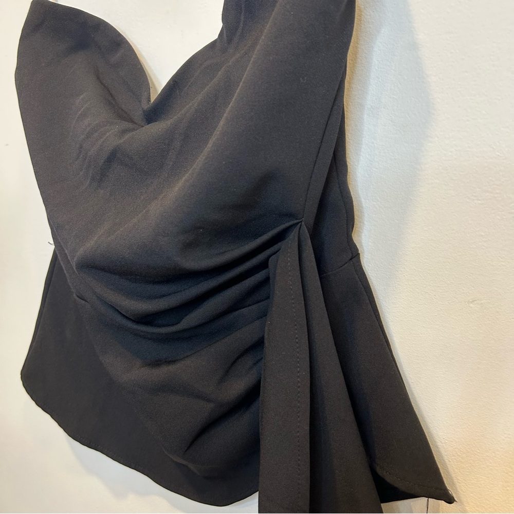 Zara Strapless Sweetheart Neckline Gathered Side Top Shirt - Picture 3 of 6
